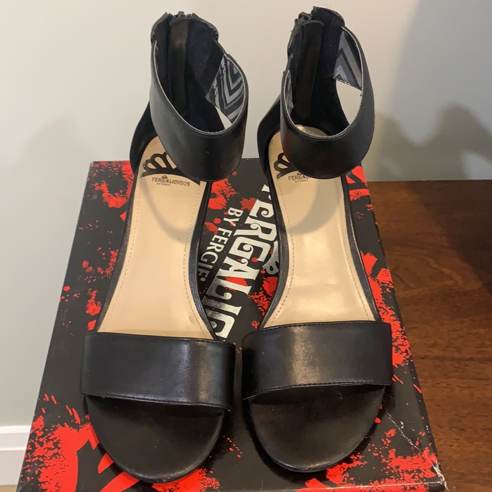 Fergalicious by Fergie black wedge sandals